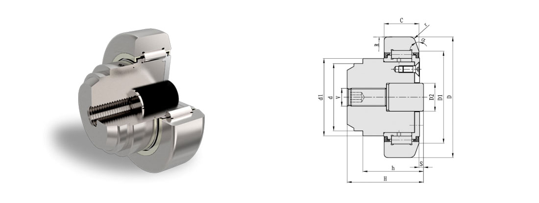 Adjustable Combined Bearings with Plastic Axial Roller